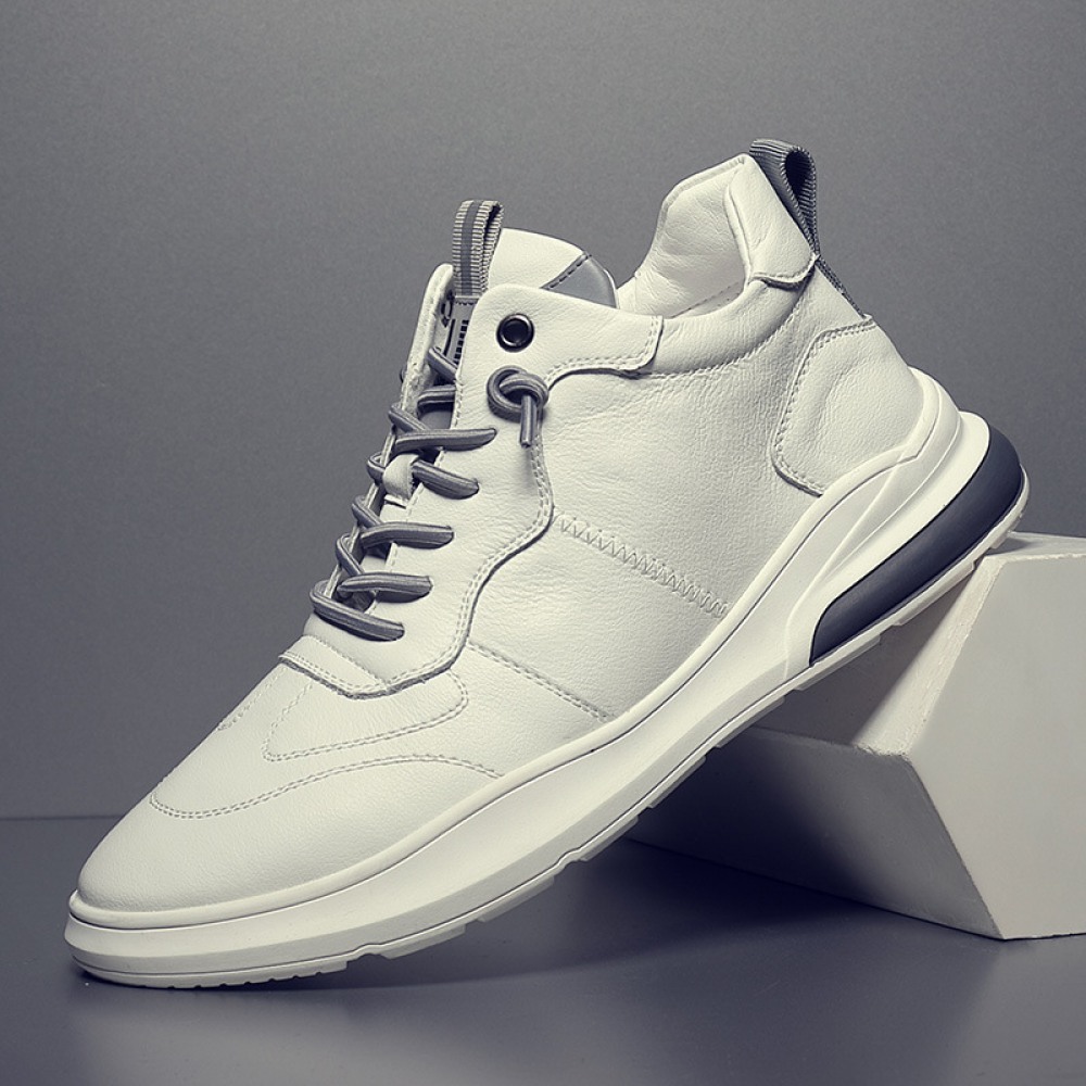 Trendy Leather Casual Sneakers Men's Hot Style Sports Shoes